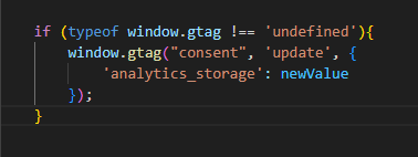 if you encouter a window.gtag not defined problem as well, fix it as shown in this image.